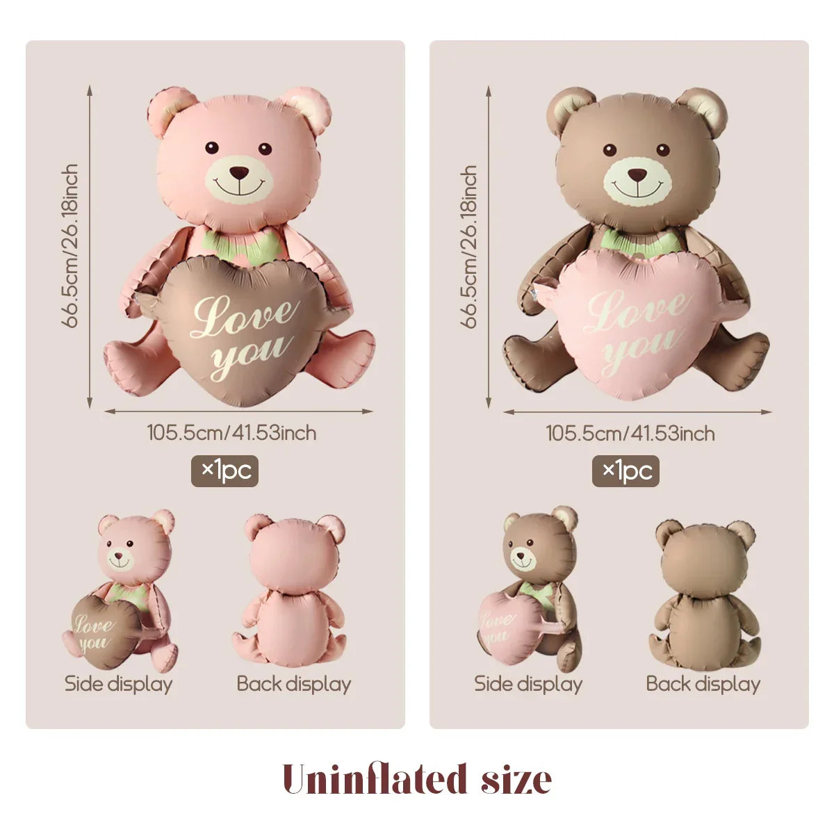 Bear 3D Balloon Foil Lying Cartoon Heart Design Birthday Party And Valentine Decor 2026 Gift