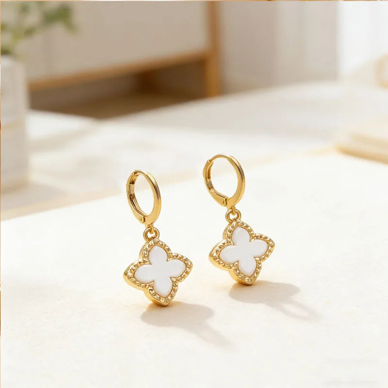 Four Earrings Leaf Clover Pendant Dangle Jewelry Gift Idea Spring 2026 Trendy Party Accessory