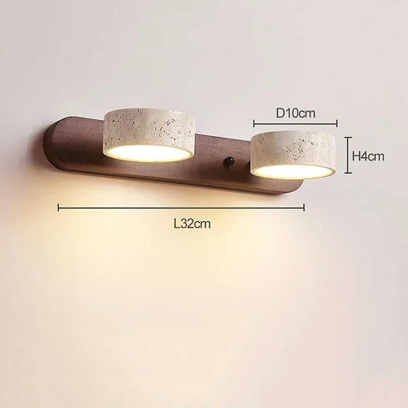 Wabi Japandi Sabi Round LED Wall Light With Mirror Bathroom