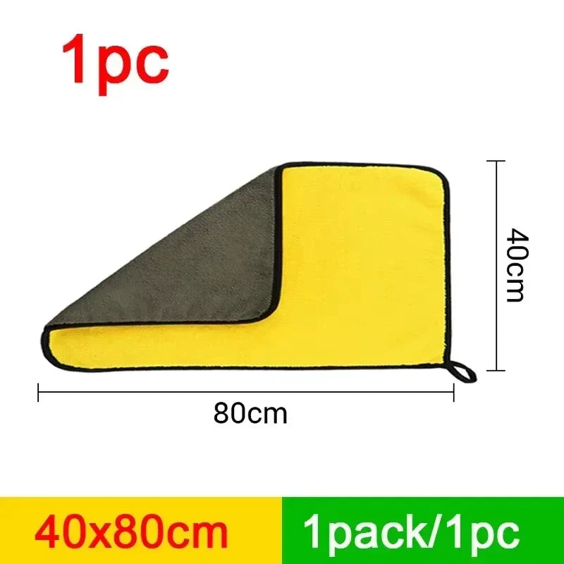 Car Microfiber Towels Double Layer Detailing Cloth Fall 2025 Plush Highly Absorbent Drying Towel
