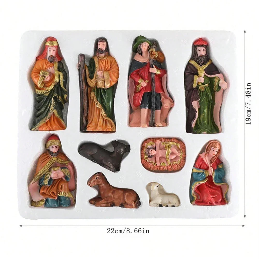 Nativity Figurines Kit 10 Piece Christmas Timeless Nativity Scene Decor Holiday 2025 Gift Idea