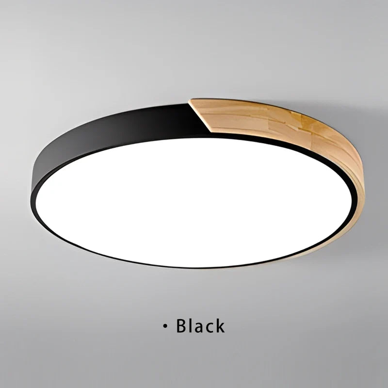 Japandi Led Ceiling Light Scandinavian Wood Contemporary Plush Glow Diffuser