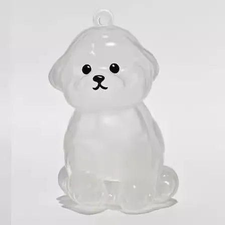 Hair Dog Keepsake Keychain Pendant Clear Resin Charm