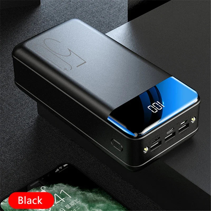 High-Capacity 50000mAh Travel-Friendly Power Bank with LED Display for iPhone 13, Samsung S22, and Xiaomi