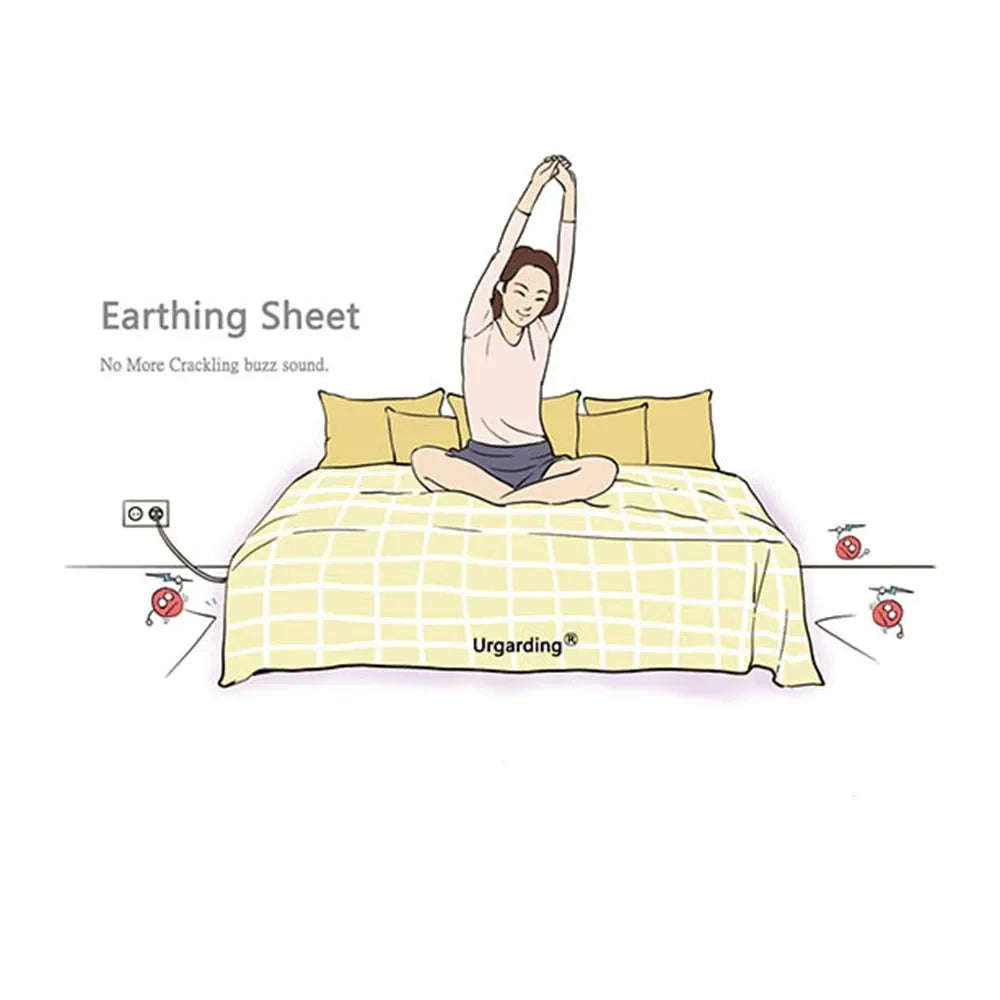 Earthing Grounding Bed Sheet With 4m Conductive Cable