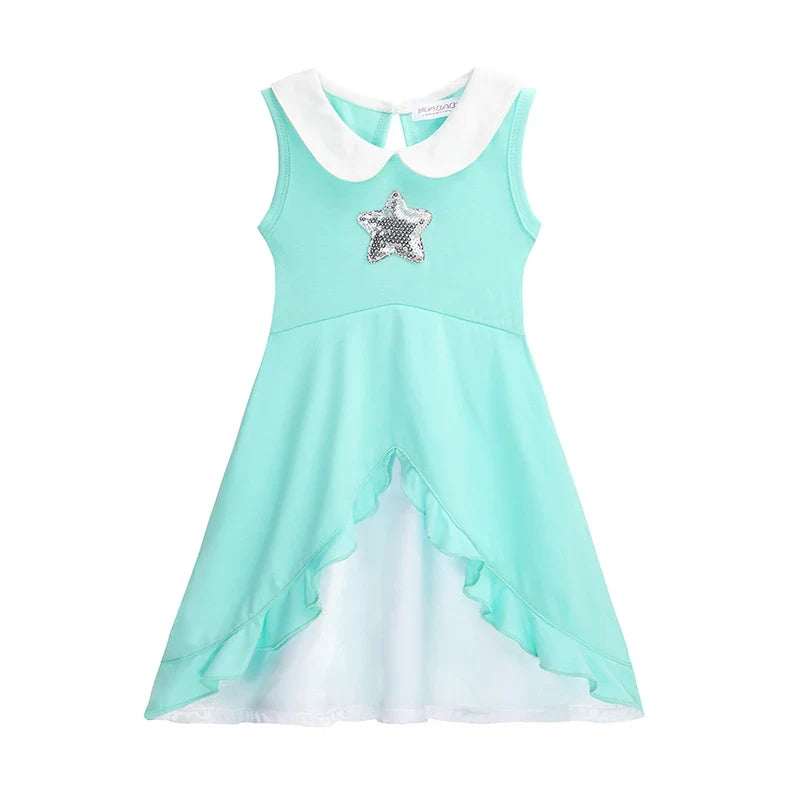 Light girls' dress - sleeveless a-line, polyester, elastane, casual summer wear