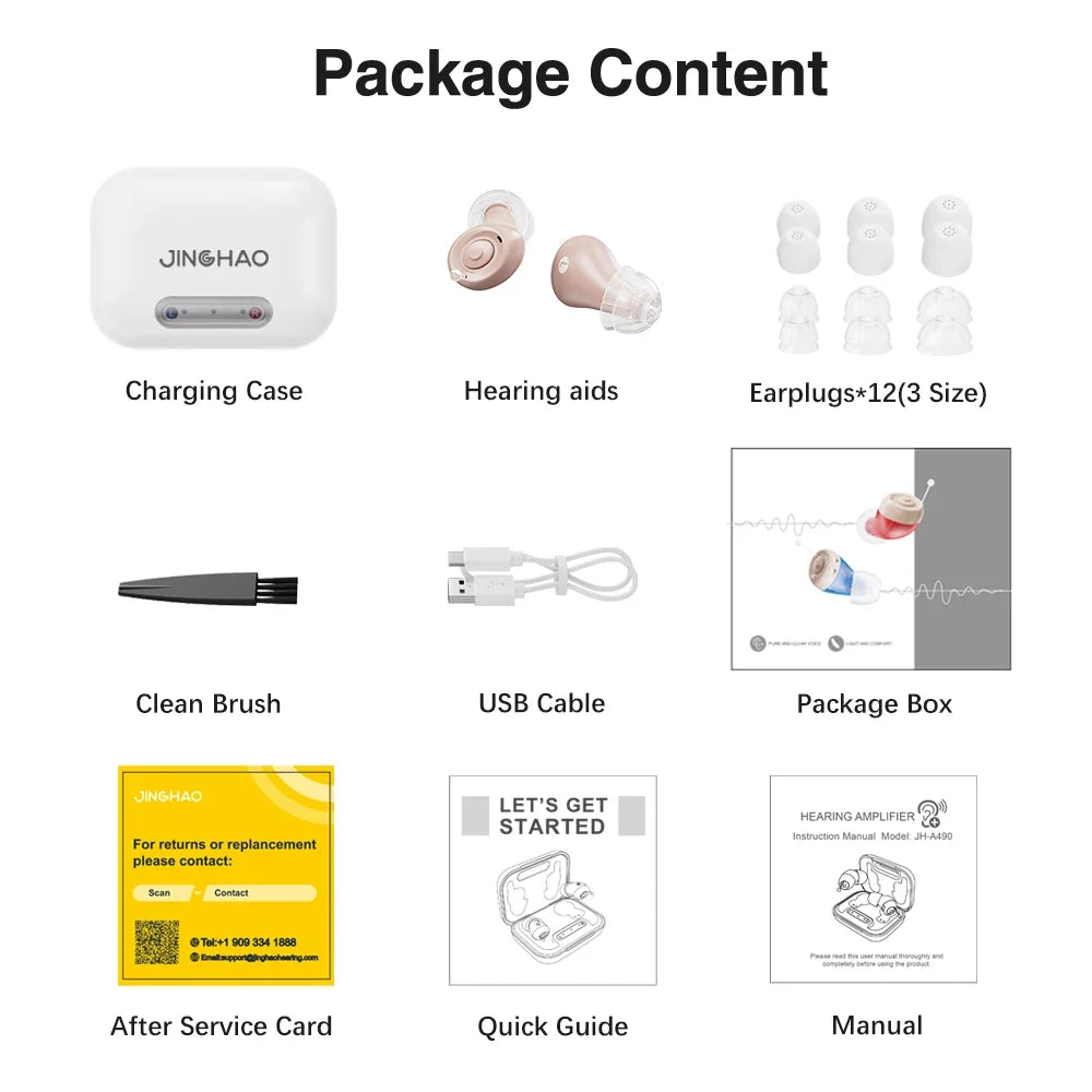 All-Day Comfort, Clear Sound, Volume Control – Battery-Powered Hearing Amplifier for Adults