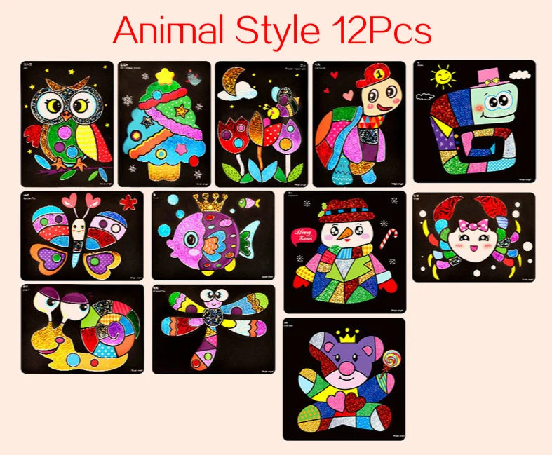 DIY Creative Magic Transfer Painting Craft Kit for Kids - Educational Arts & Crafts Learning Toy, Cartoon Drawing Fun 20x17cm (7.8x6.6 inch)