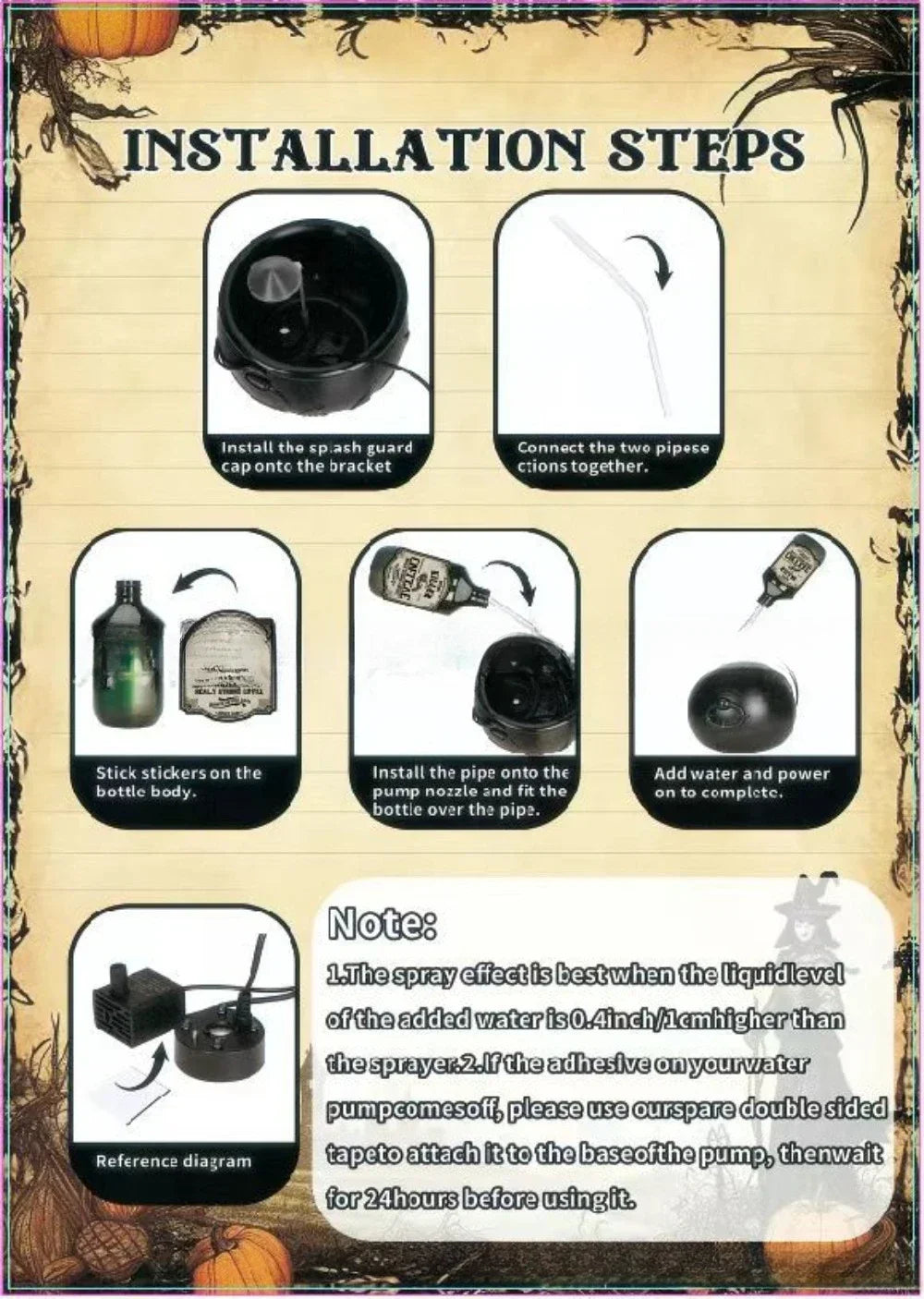 Cauldron Witch Fog Machine Halloween Prop With LED Glow