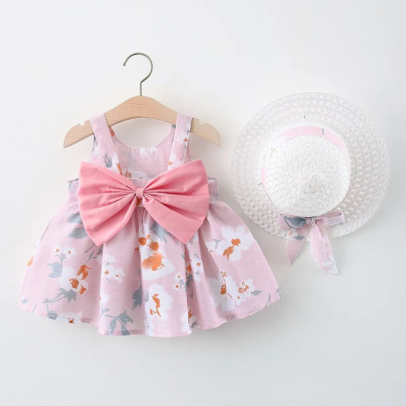 floral a-line, flowy cotton-polyester, for summer beach party – Plush baby girl dress