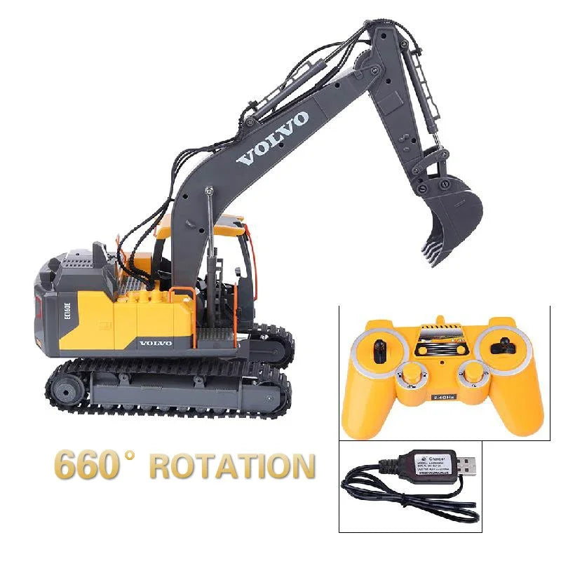 Excavator RC 1/16 Scale Alloy Digger 3in1 Construction Vehicle Fall 2025 Gift Idea
