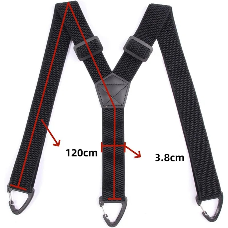 Black Suspenders 3.8cm Wide Y-Back Elastic Work Braces Fall 2026 With Plastic Gripper Clasps