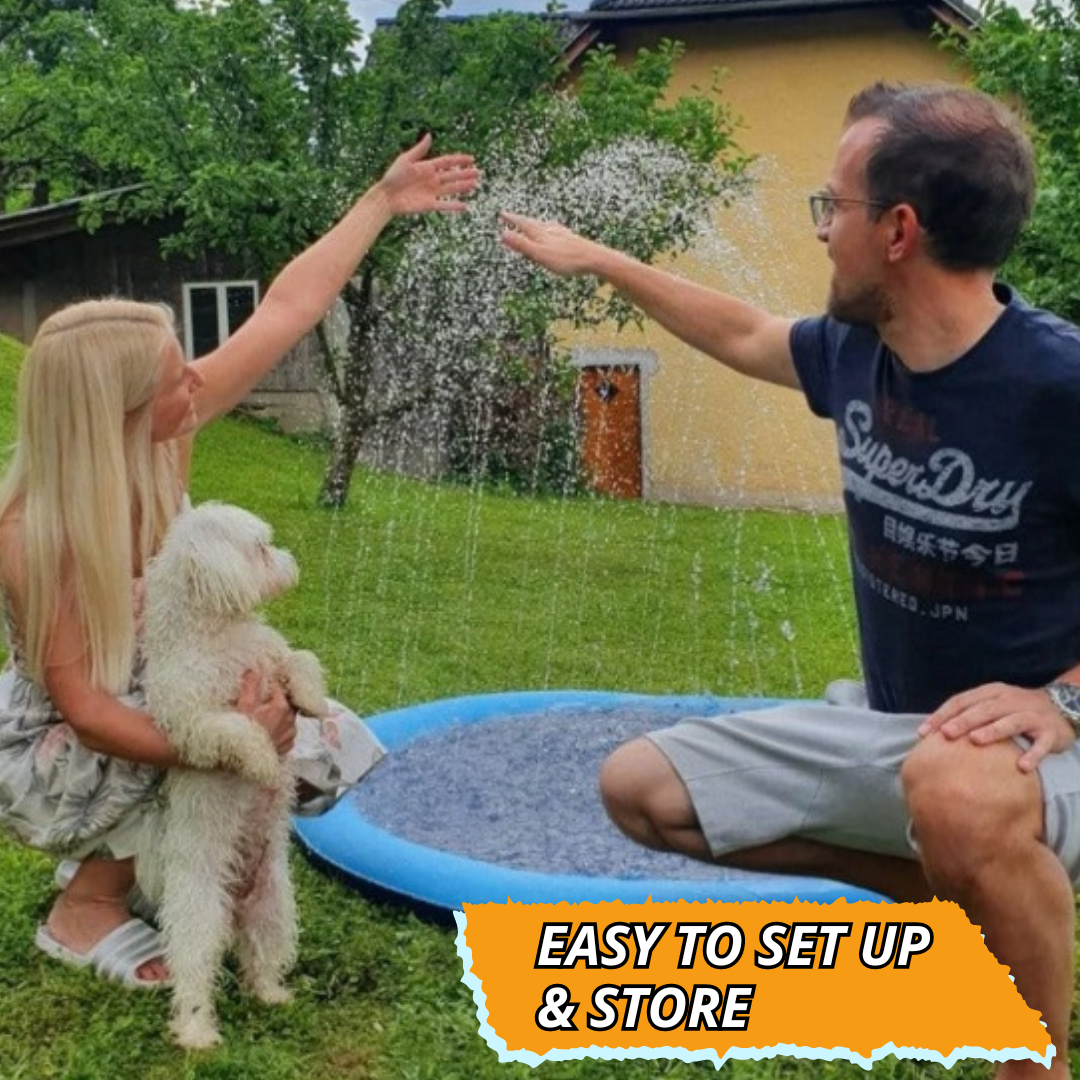 Dog Splash Pad Inflatable Fountain For Pets Summer 2025 Backyard Water Toy Non Slip Travel-Friendly