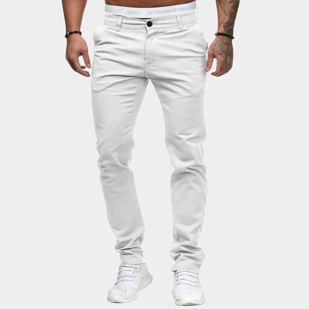 Versatile men's chinos – slim fit, breathable fabric, for summer outings 5