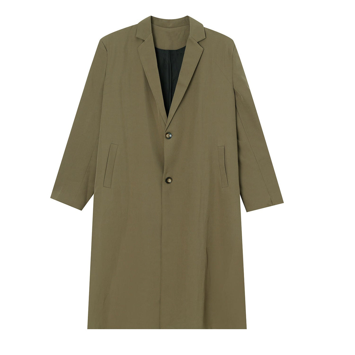 Light Relaxed Men’s Overcoat - Long Polyester Spring