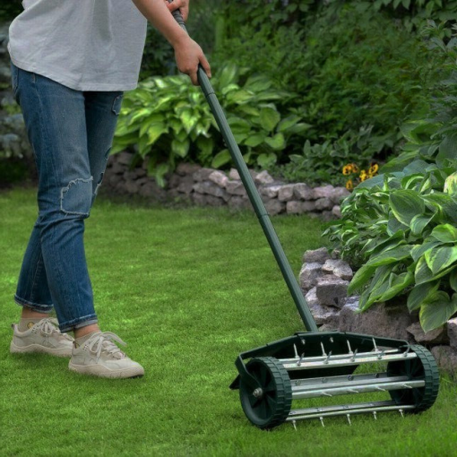 Lawn2026 Edition Aerator 40.5 Inch Handle Hand-Operated Spike Soil Aerator Garden Device Deep Spike Tines Enhances Aeration Spring Lawn Maintenance