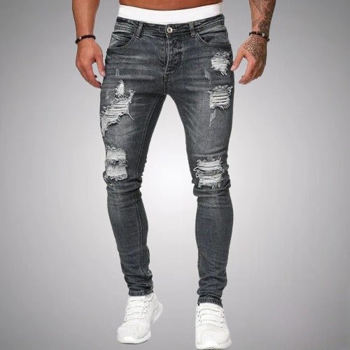 Variant image for Slim-Fit Ripped Men's Jeans in High-Quality Cotton Blend for Casual and Trendy Everyday Wear-25