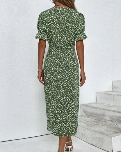V-Neck Midi Dress for Women in White, Soft and Comfortable Summer Dress for Effortless Elegance and Versatile Style-3