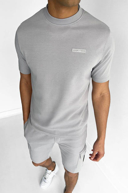 Slim Fit Leisure Set for Men with Cargo Shorts, Premium 100% Cotton Fabric, Tailored Design, Comfortable Everyday Wear-1