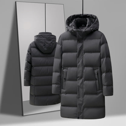 Men's Insulating Mid-Length Down Coat - Boxy, Polyester