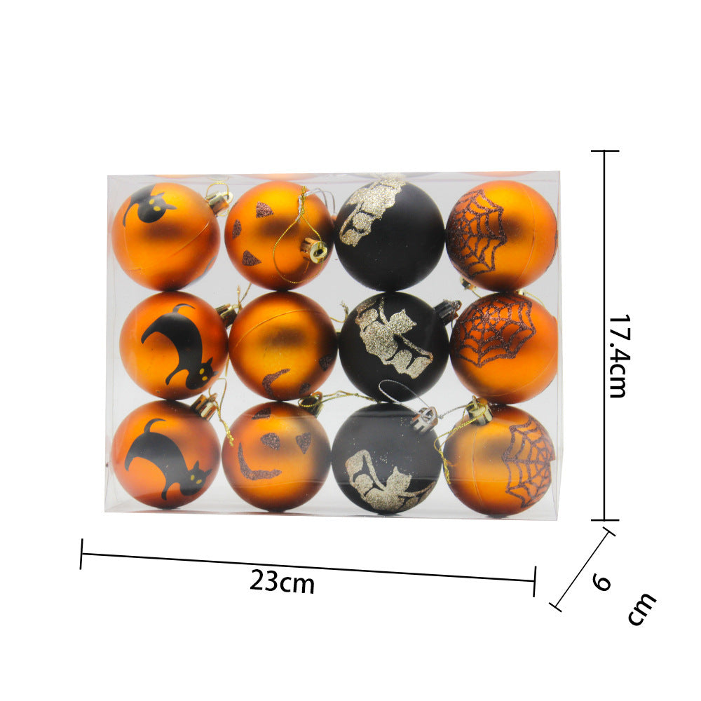 Ornaments Halloween 6cm Matte Balls Hanging Porch Decor