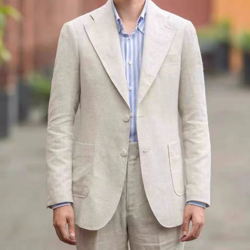 Slim-Fit Neapolitan Casual, Cotton Blend, Regular Wear – Breathable Men's Blazer