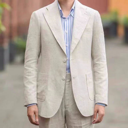 Slim-Fit Neapolitan Casual, Cotton Blend, Regular Wear – Breathable Men's Blazer