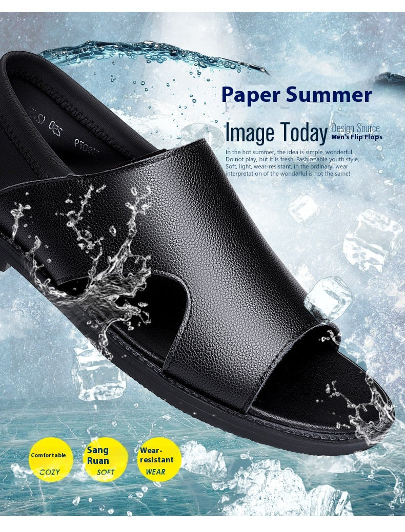 men's Breathable sandals - durable casual open-toe, cowhide upper, ideal for beach outings