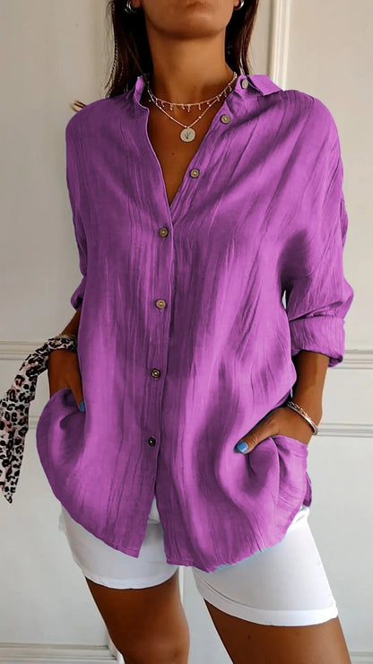 Variant image for Chic Women's Blouse with Flattering Cut, Versatile Style, Long Sleeve Summer Top for Women, Machine Washable-57