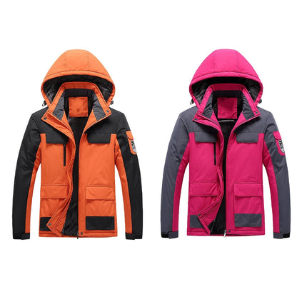 Water-Resistant Men's Rain Jacket - Hooded Colorblock, Packable