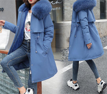 Women’s Warm Winter Coat - Relaxed A Line, Faux Fur, City