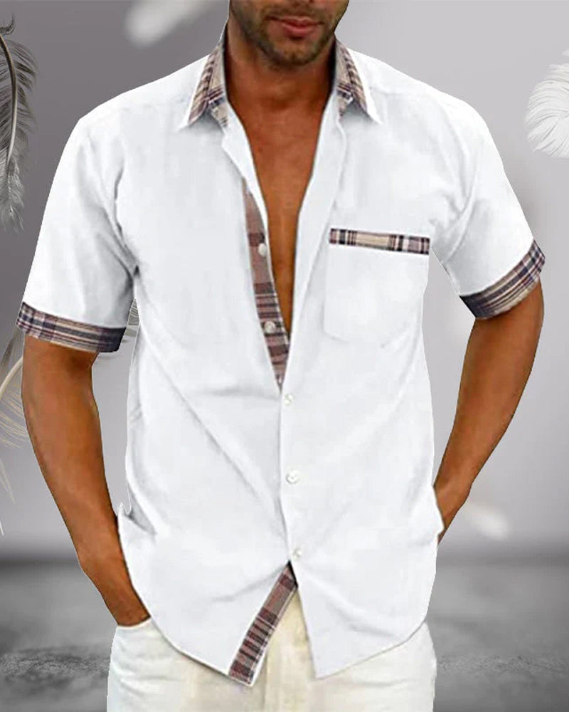 Variant image for Men's Short Sleeve Cotton Shirt for Casual and Semi-Formal Wear, Breathable Fabric, Slim Fit Available in Multiple Sizes-4