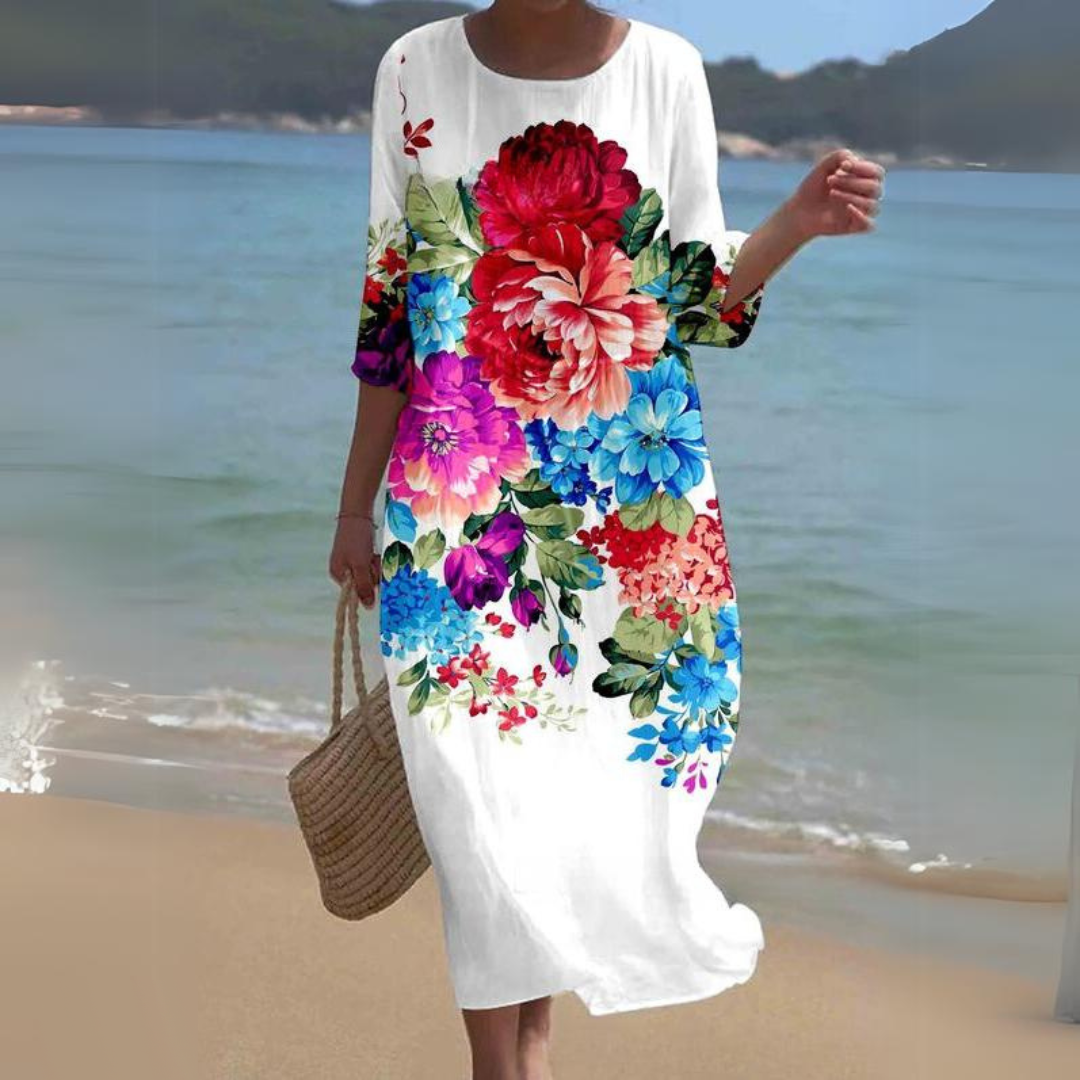 Variant image for Elegant Floral Print Summer Dress for Women - Comfortable Fit Wedding Guest or Cocktail Dress-55