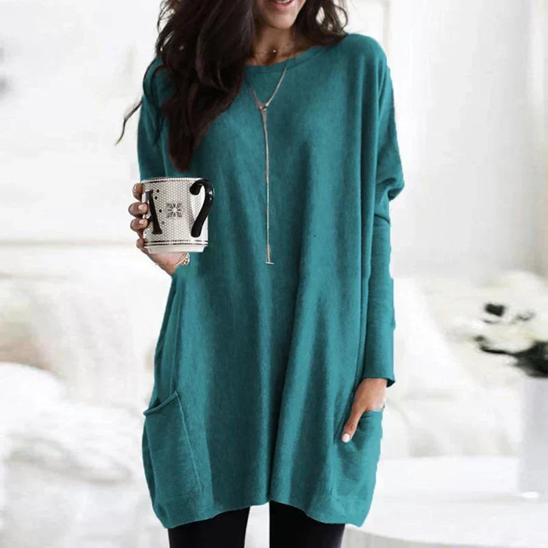Plush Relaxed Women’s Tunic Sweater - Tunic, Knit, Casual