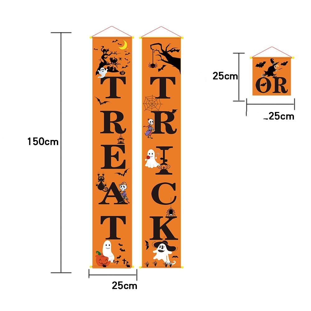 Door Halloween Banner Couplets Outdoor Black Red Decor