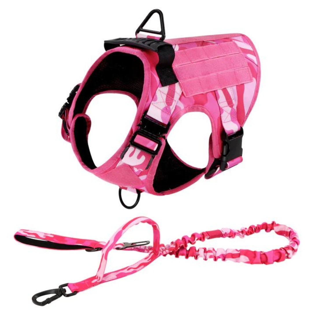 Tactical Dog Harness No-Pull With Front And Back D-Rings Fast-Release Buckles Top Handle Heavy-Duty Training