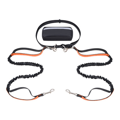 Leash Dog Double-Handle Hands-Free Bungee Reflective Walking Leash Fall 2025 Safe Control