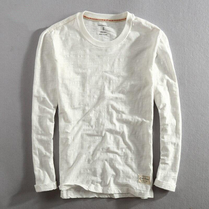 Light Men's Pullover - Crew Neck, Slub Cotton, Casual