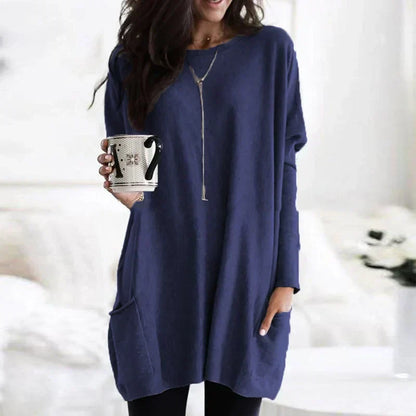 Plush Relaxed Women’s Tunic Sweater - Tunic, Knit, Casual