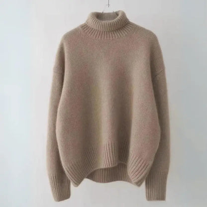 Cashmere Sweater - Plush Oversized Turtleneck Knit for Women