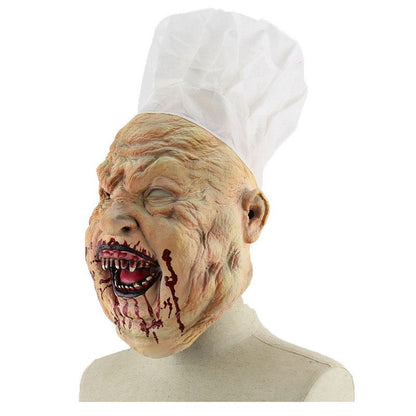 Chef Halloween Mask Full Face Bloody Horror Mask Adult