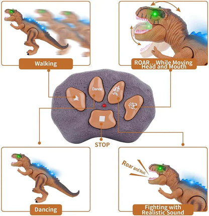 Control Remote T Rex Dinosaur LED Light Up Walking Roaring Toy For Kids Fall 2025 Gift