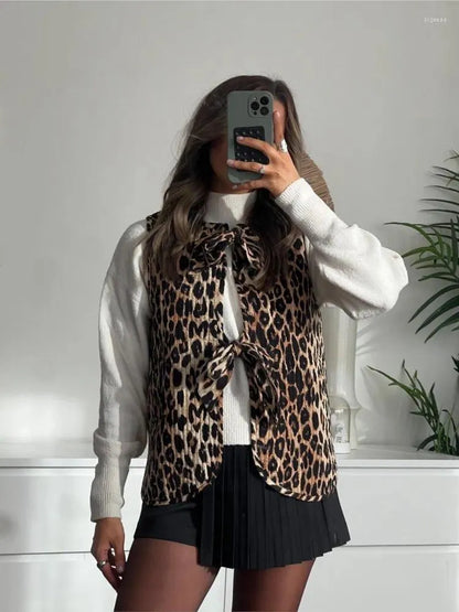 Jade Leopard Print Waistcoat for Women, Stylish Gilet, Flattering Fit, Premium Fabric, Summer 2024 Fashion-5