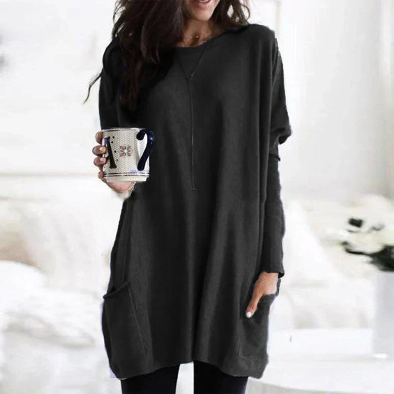 Plush Relaxed Women’s Tunic Sweater - Tunic, Knit, Casual