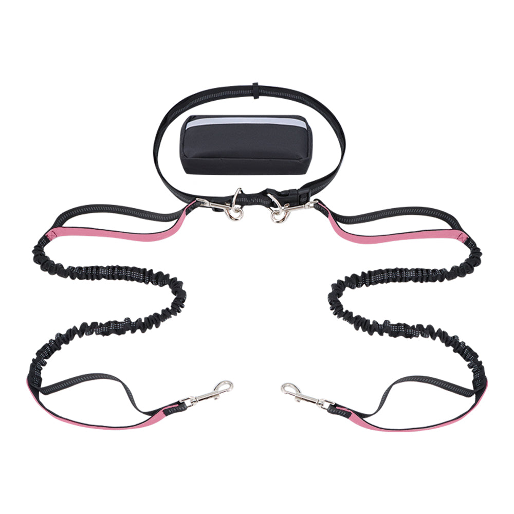 Leash Dog Double-Handle Hands-Free Bungee Reflective Walking Leash Fall 2025 Safe Control