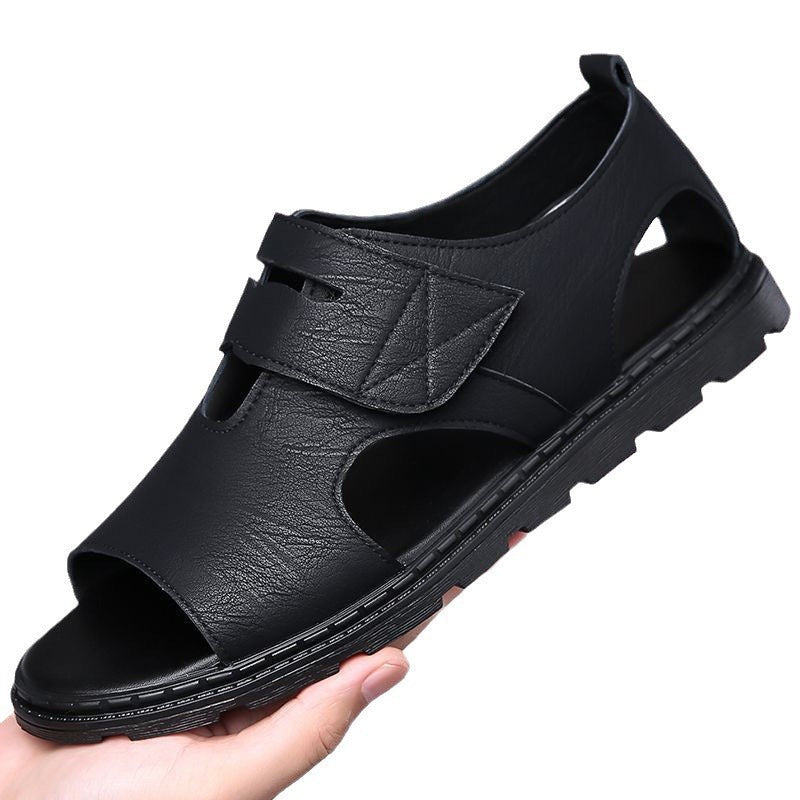 open-toe slip-on, synthetic leather, casual outdoor wear – Breathable men's sandals