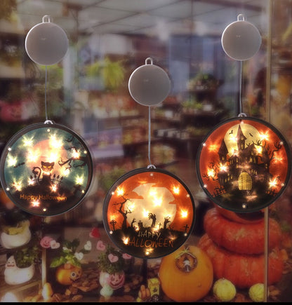 LED Halloween Lantern 160mm PVC Decor, IP44 Spooky Glow