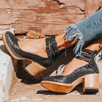 Variant image for Elegant Black Women's Pumps with Adjustable Buckles for Comfort and Style-51