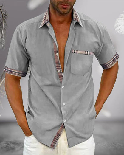 Men's Short Sleeve Cotton Shirt for Casual and Semi-Formal Wear, Breathable Fabric, Slim Fit Available in Multiple Sizes-3