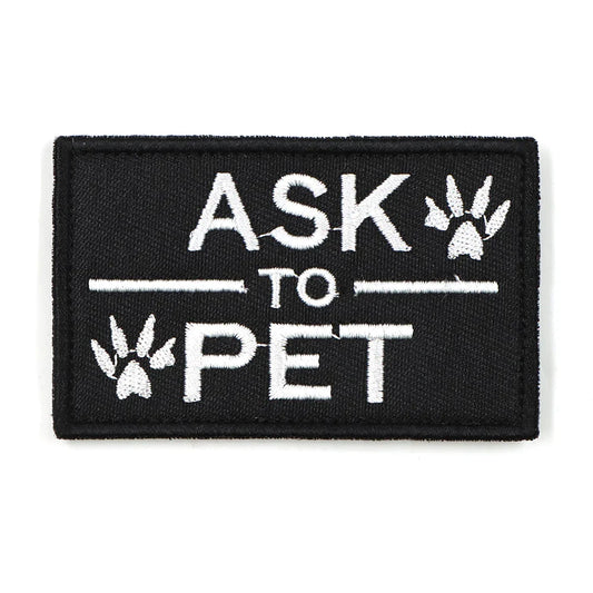 To Ask Pet Patch Black For Harness Fall 2025 Pet Safety Accessory For Gentle Interactions